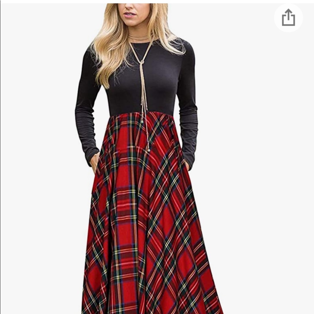 Plaid maxi dress, new w/tags
